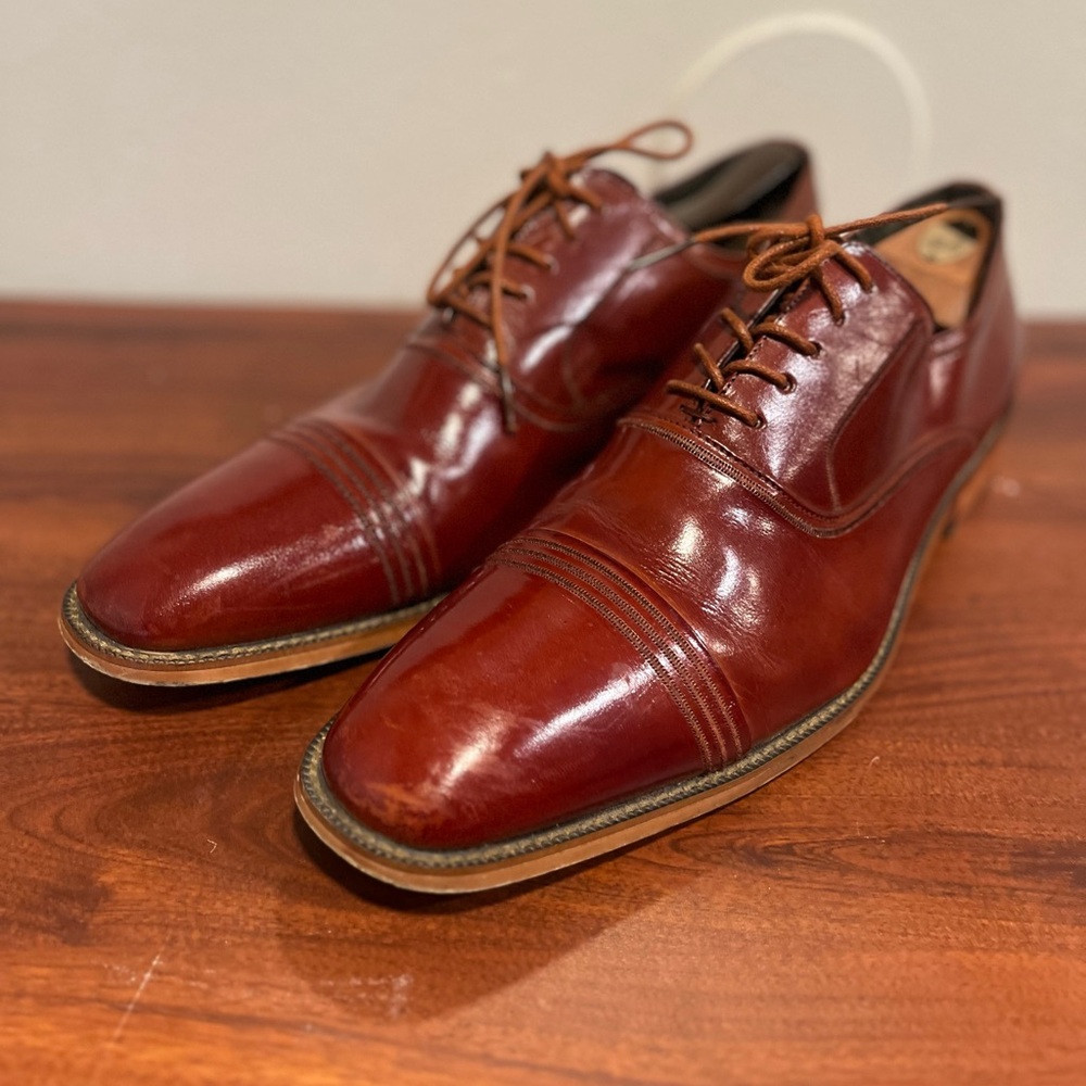 Stacy Adams Men's Brown Leather Dress Shoes size 11.5 M - Picture 4 of 10